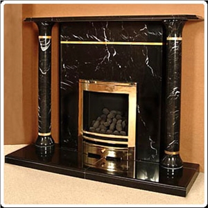 the Pharaoh Marble Fireplace - Nero Marquina and S