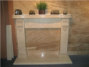 Beige Marble Fireplace