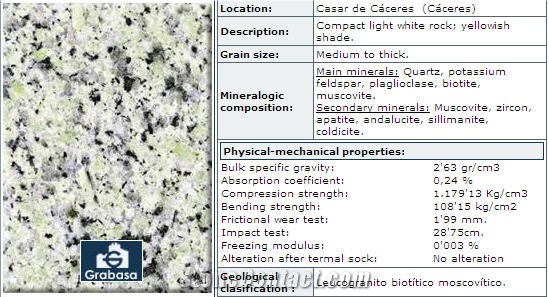 Blanco Caceres Granite Slabs & Tiles, Spain White Granite