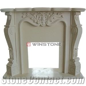 Beige Marble Fireplace Wsf 004