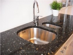 Black Galaxy Granite Kitchen Worktops