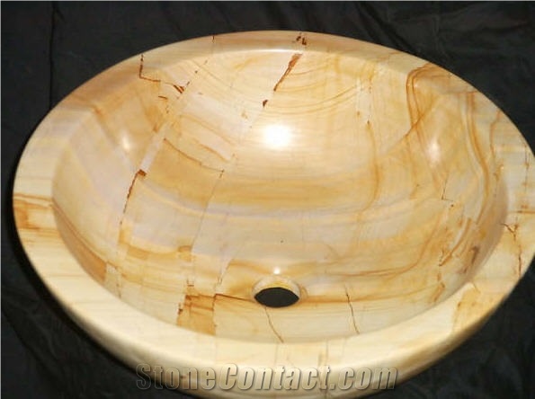 Teak Wood Marble Sinks