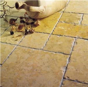 Giallo Provenza Limestone Tumbled Floor Pattern Slabs