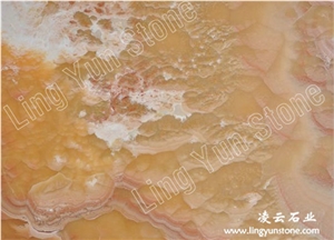 Orange Bojnord Onyx Slabs & Tiles, Iran Yellow Onyx