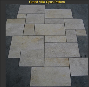Jerusalem Grey Gold Grand Villa Opus Pattern, Limestone Slabs & Tiles