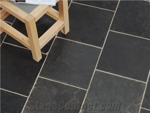 Imperial Black Riven Slate Tiles From, Black Slate Floor Tiles 300 X