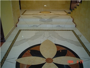 Water Jet Patterns, Calacatta Marble Floors