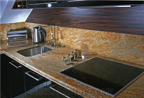 Giallo Vitoria Granite Kitchen Top From Poland Stonecontact Com