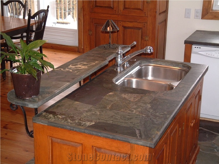 Multicolor Slate Counter Top From, Slate Kitchen Island Top