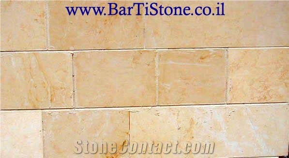 Halila Gold Limestone Sprayed Wall Tile, Israel Yellow Limestone