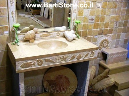 Limestone Carved Sink, Vanity Top