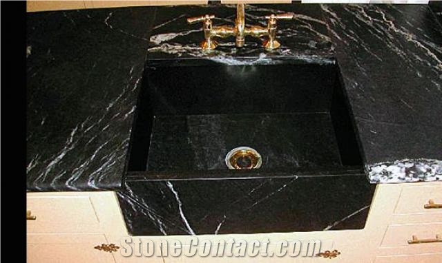 Black Soapstone Sink