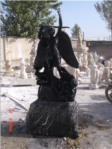 Nero Marquina Marble Statue,Angel Sculpture