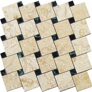 Beige Limestone Mosaic Floor Tile