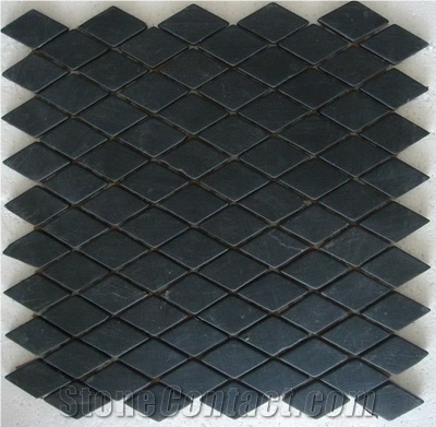 Black Marble Diamond Pattern Mosaic
