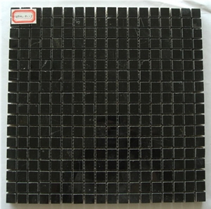 China Nero Portoro Marble Mosaic Tile