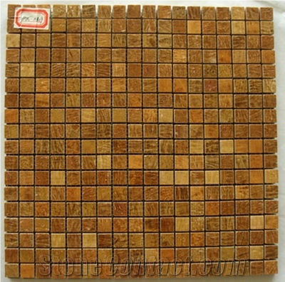 Copper Yellow Travertine Mosaic Tiles