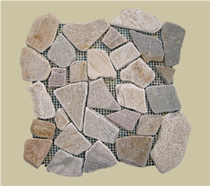 Denizli Yellow Slate Mosaic Pattern