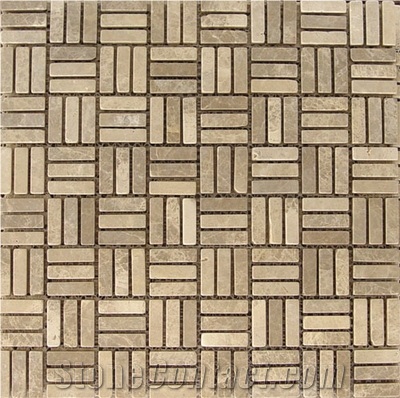 Light Emperador Marble Mosaic Tiles from China - StoneContact.com