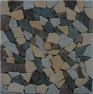 Marble Mosaic Floor in Crazy Paving Pattern
