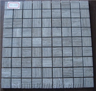 Wooden Grey Marble Mosaic Tile
