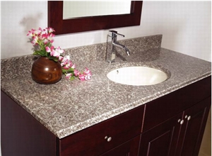 China G623 Granite Bathroom Vanity Tops, Stone Bathroom Custom Countertops with Sinks & Basins, Kitchen Vanity Top