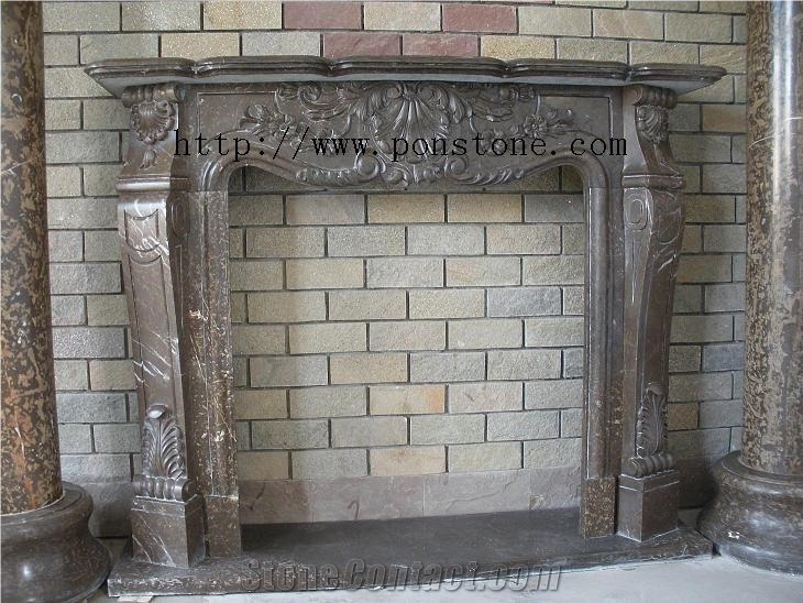 New Brown Marble Fireplace