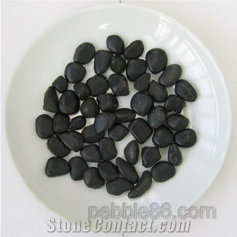 Black Marble Polished Pebble Stone