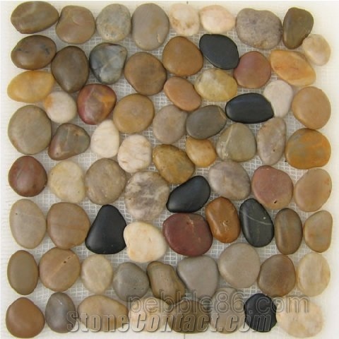 Mixed Marble Polished Pebble Mosaic