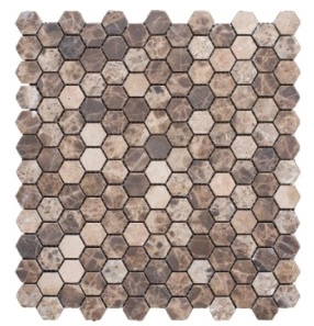 Emperador Dark China Marble Hexagon Mosaic