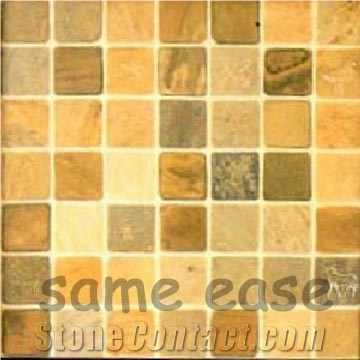 Tumbled Slate - Oyster Tumbled Mosaic