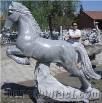 Sculpture - Grey Granite Polished Horse