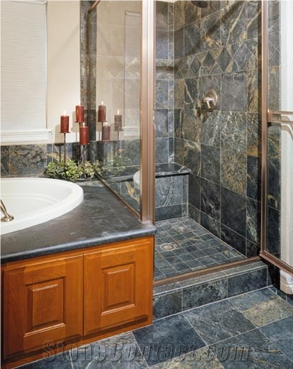 Beleza Grey Soapstone Bathroom Design
