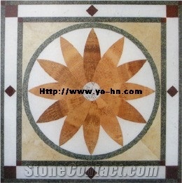 Resin Yellow Marble Mosaic Medallions