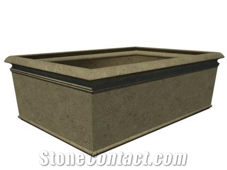 Rectangular Cast Stone Planter - AAPL013
