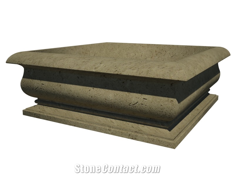 Square Cast Stone Planter - AAPL018