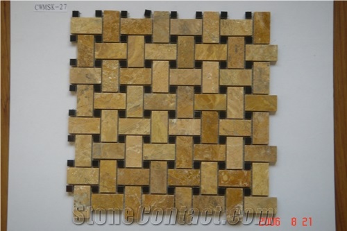 Hebei Rust Slate Basketweave Mosaic