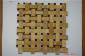 Hebei Rust Slate Basketweave Mosaic