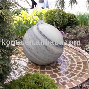 Baoxing Grey Flower Marble Ball Fountain