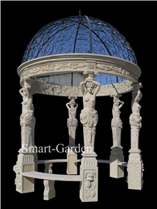 Hekou Snow White Marble Carving Gazebo