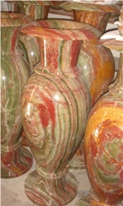 Multicolor Green Onyx Vase