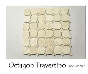 Octagon Light Travertino Mosaic