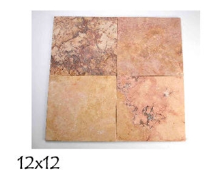 Peach Travertine Tiles 12x12