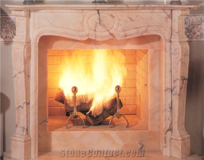 Fireplace in Rosa Portogallo, Pink Marble