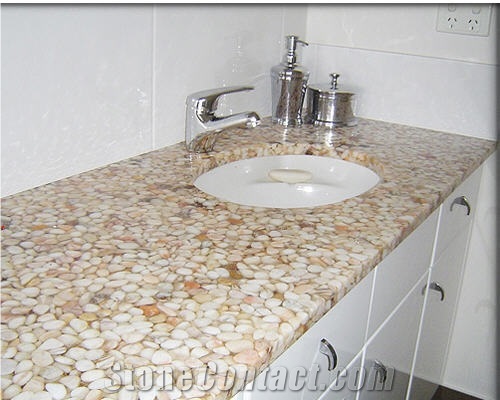 Pebble Mosaic Artificial Stone Vanity Top