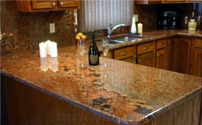 Juparana Bordeaux Granite Countertop