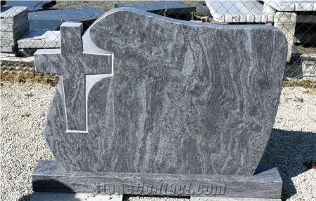Vizag Blue Granite Gravestone,Cross Tombstone