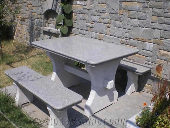 Grey Granite Bench, Table