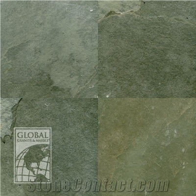 Montauk Green Slate Natural Cleft Slabs & Tiles, Brazil Green Slate