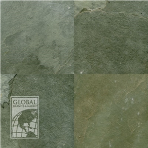 Montauk Green Slate Natural Cleft Slabs & Tiles, Brazil Green Slate